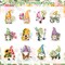 1000Pcs Spring Gnome Stickers 12 Designs Floral Gnome Decals Cute Adhesive Sealing Labels for Birthday Baby Shower Grocery Baking Bag Party Favor Supplies, 2 Rolls